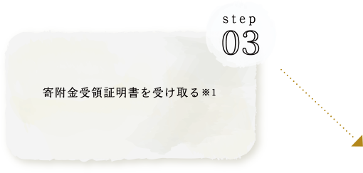 STEP03 寄附金受領証明書を受け取る※1